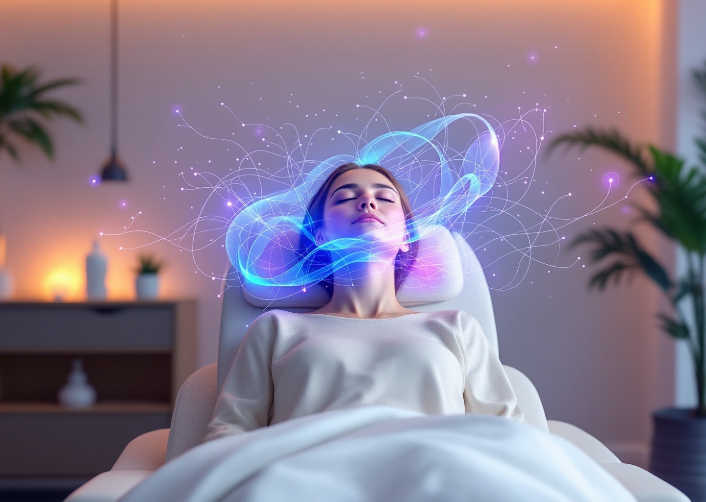 Séance d'hypnothérapie : praticien accompagnant un patient détendu en cabinet
