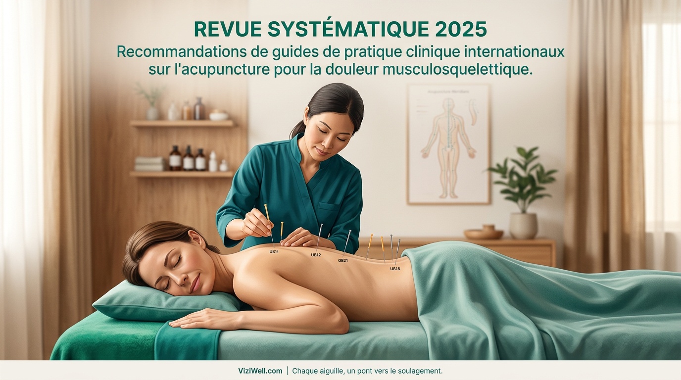Illustration article : Acupuncture et lombalgie chronique : ce que prouve la science en 2025
