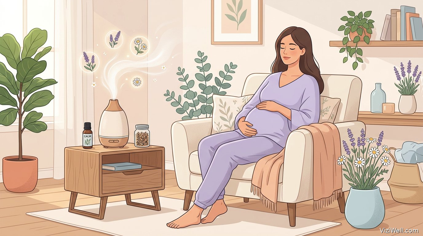 Illustration article : Aromathérapie et grossesse : réduire anxiété et troubles du sommeil