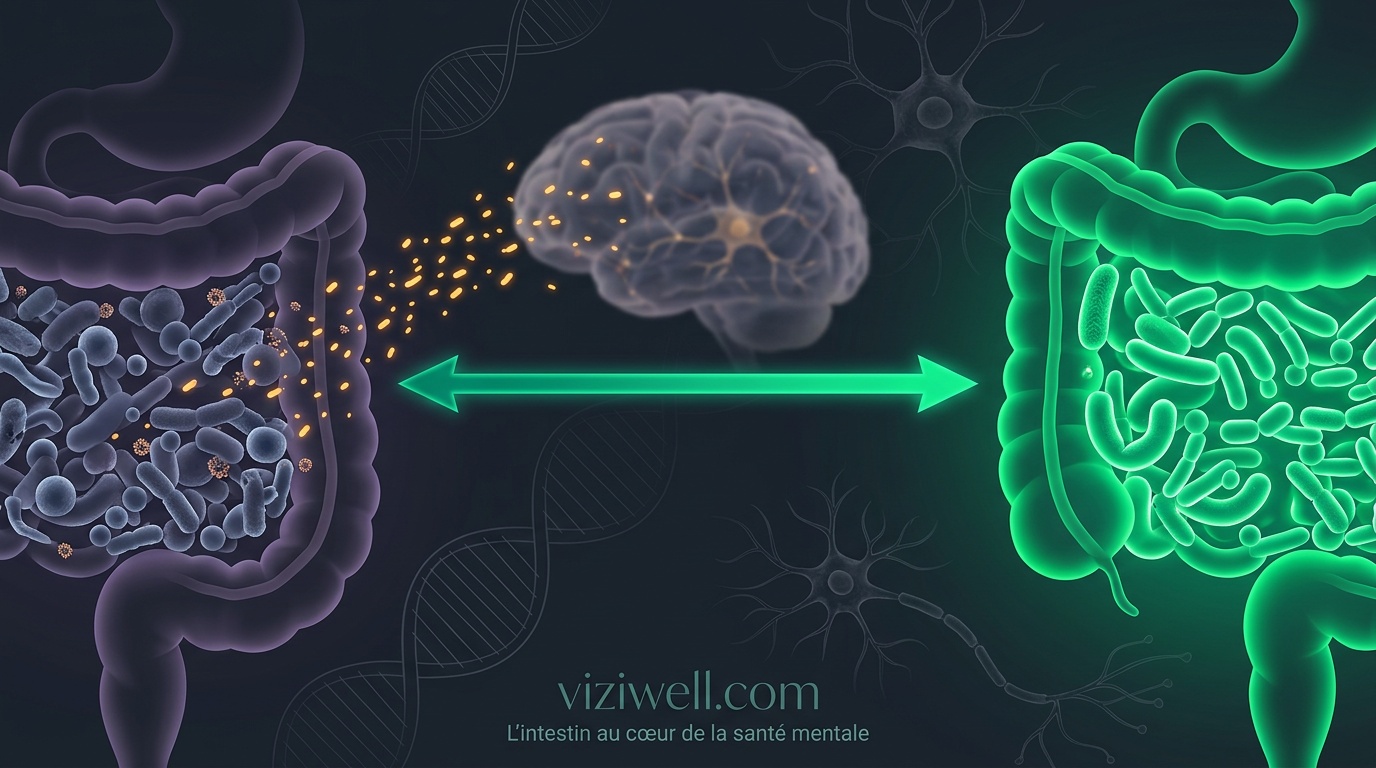 Illustration article : L'axe microbiote-intestin-cerveau dans la dépression : démêler les relations et opportunités thérapeutiques