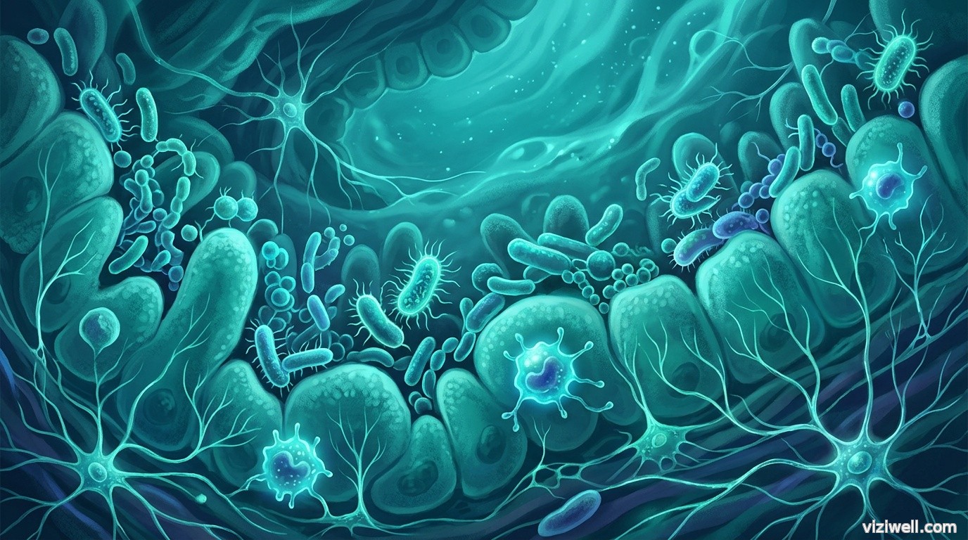 Image hero : Axe microbiote intestinal, système immunitaire et cerveau