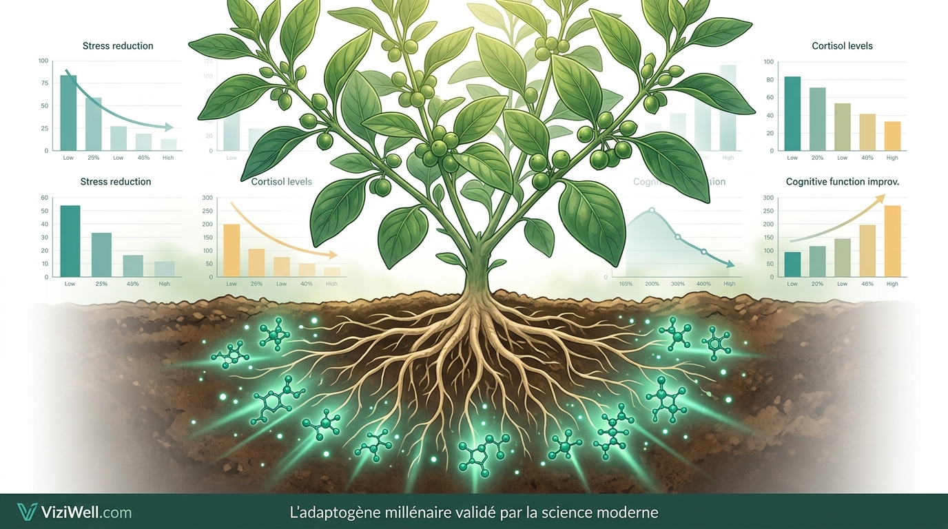 Illustration article : Ashwagandha contre le stress et l'anxiété : ce que confirme la science en 2024