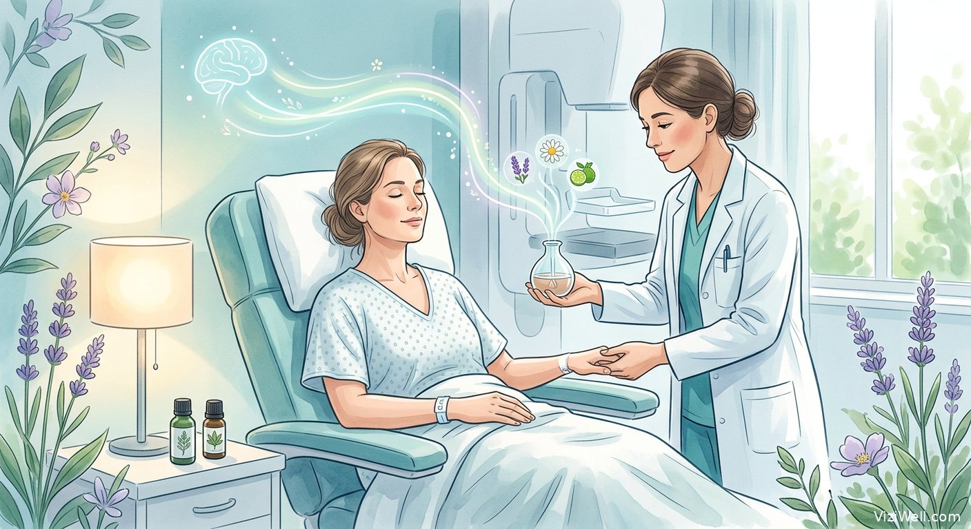 Illustration article : Effet de l'aromathérapie sur la douleur et l'anxiété avant une biopsie mammaire