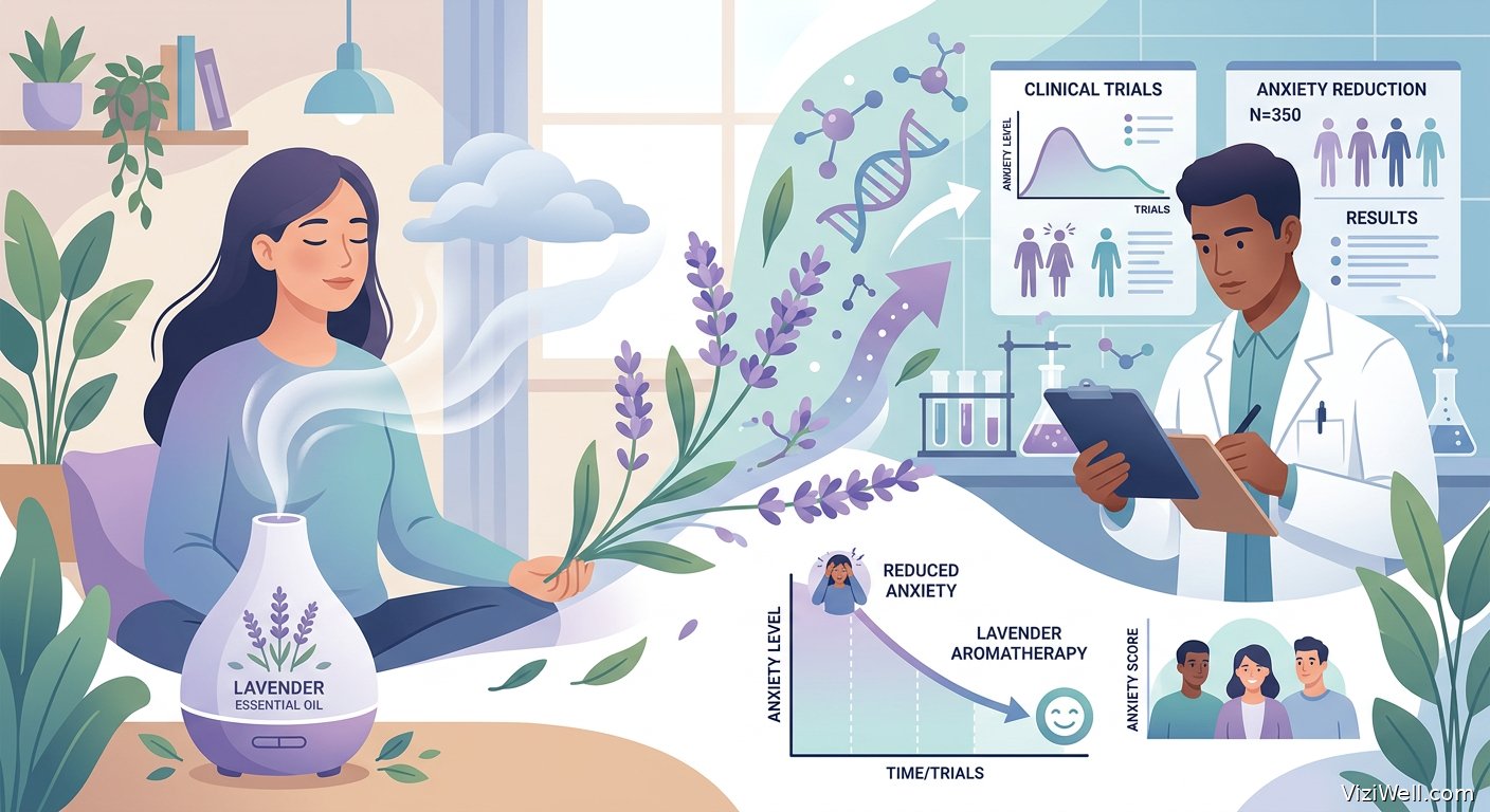 Illustration article : Effet de l'aromathérapie à l'huile essentielle de lavande sur l'anxiété