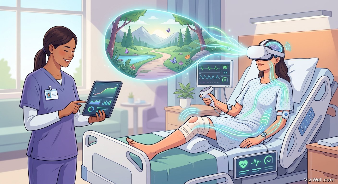 Illustration article : Effet de l'hypnose en réalité virtuelle sur la sédation et la récupération après arthroplastie du genou
