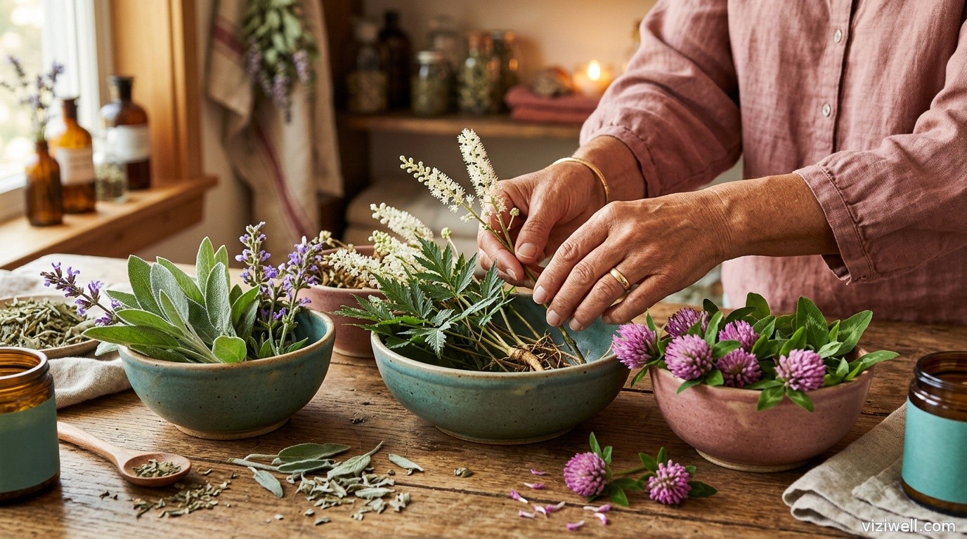 Image hero : Plantes médicinales et troubles psychologiques en ménopause