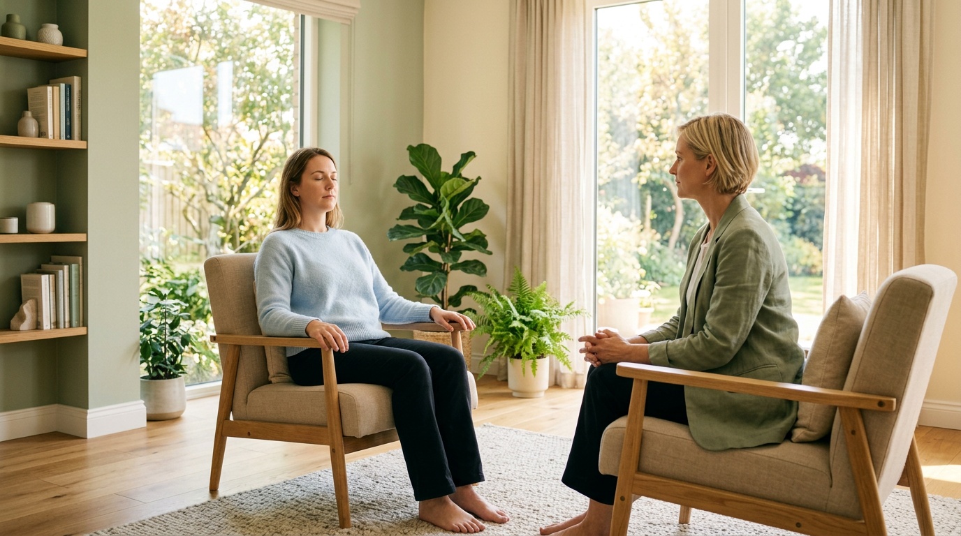 Illustration article : Efficacité d'un programme de sophrologie de 4 semaines pour les patients de soins primaires présentant une anxiété modérée à élevée : essai contrôlé randomisé