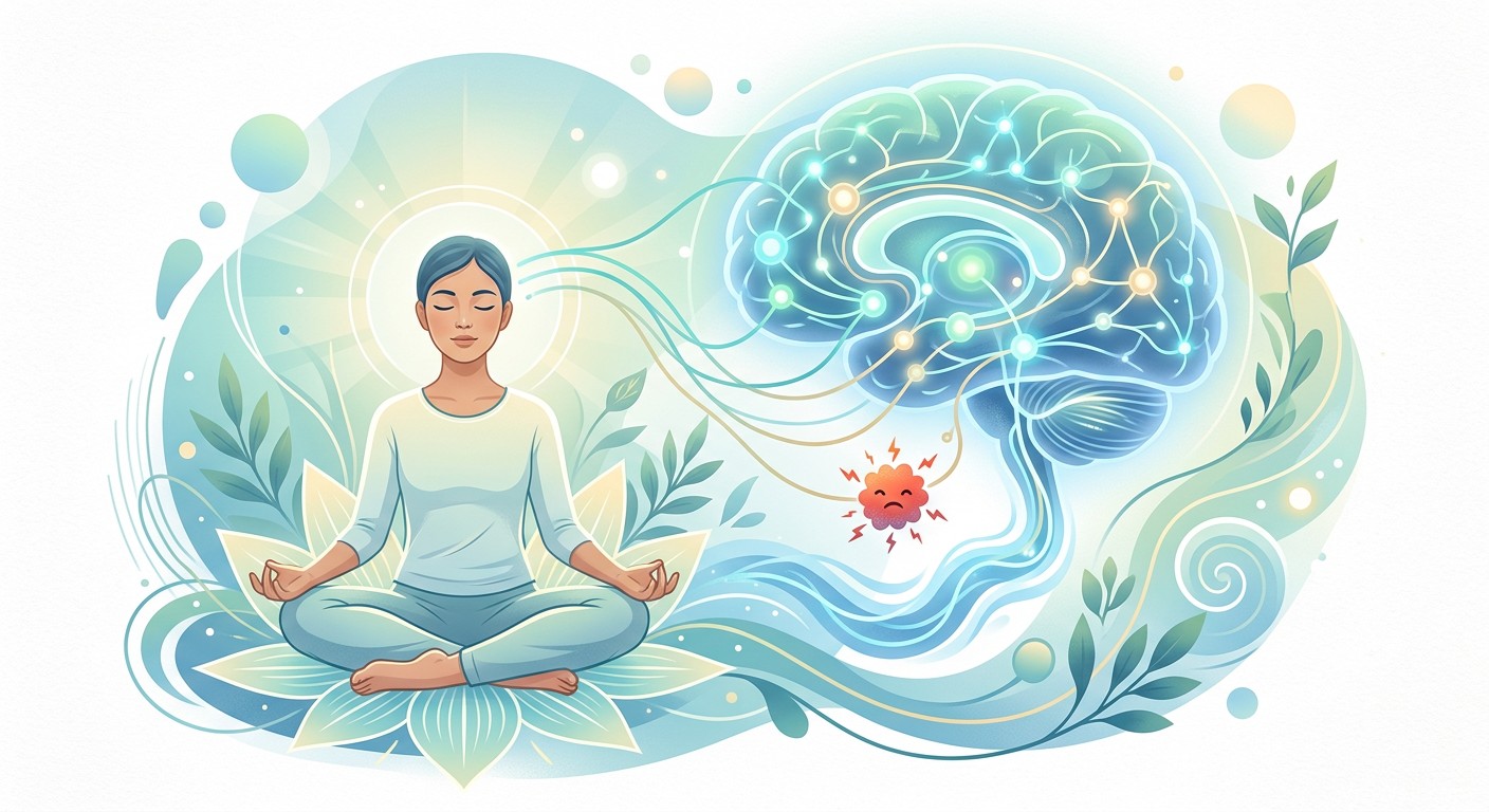 Illustration article : Mécanismes explicatifs par IRMf de la modulation du traitement de la douleur par la méditation