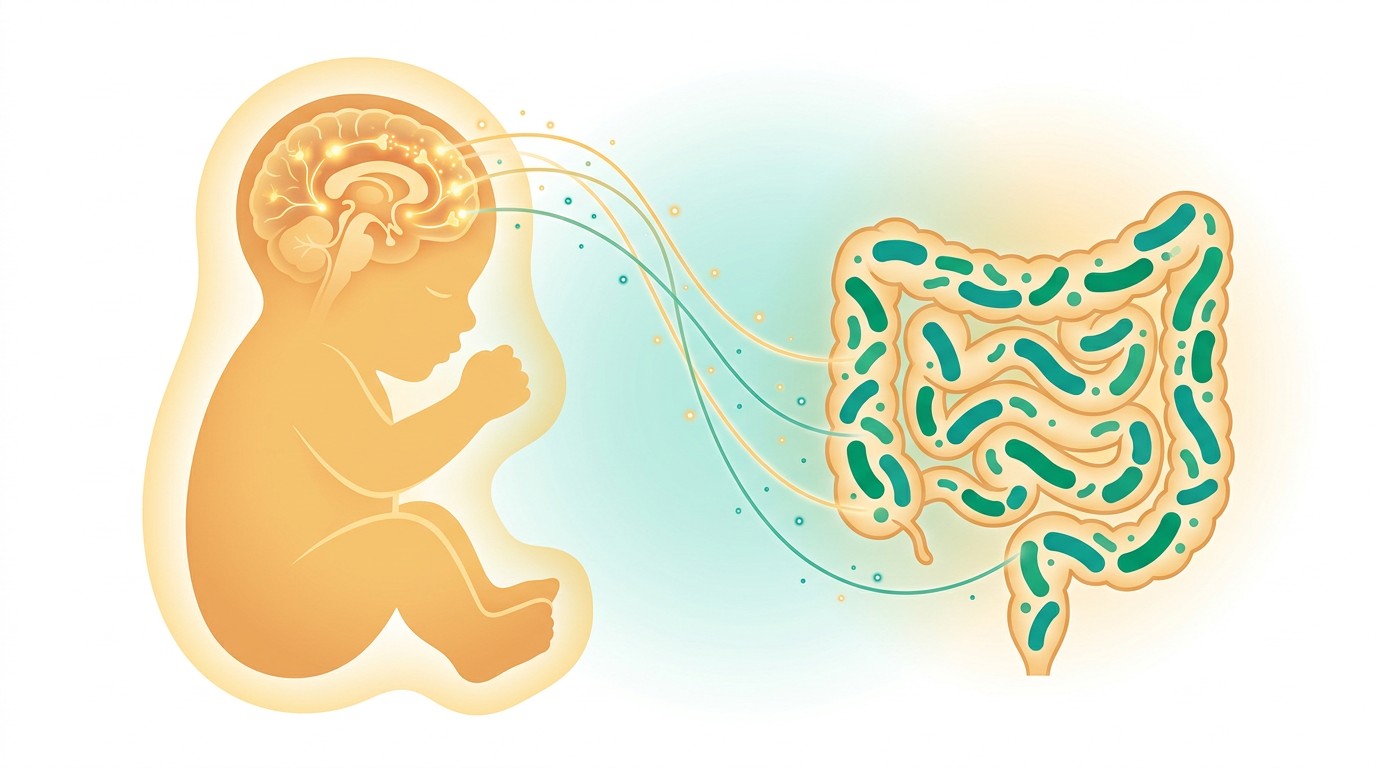Développement cérébral de l'enfant connecté au microbiome intestinal avec des bactéries bénéfiques