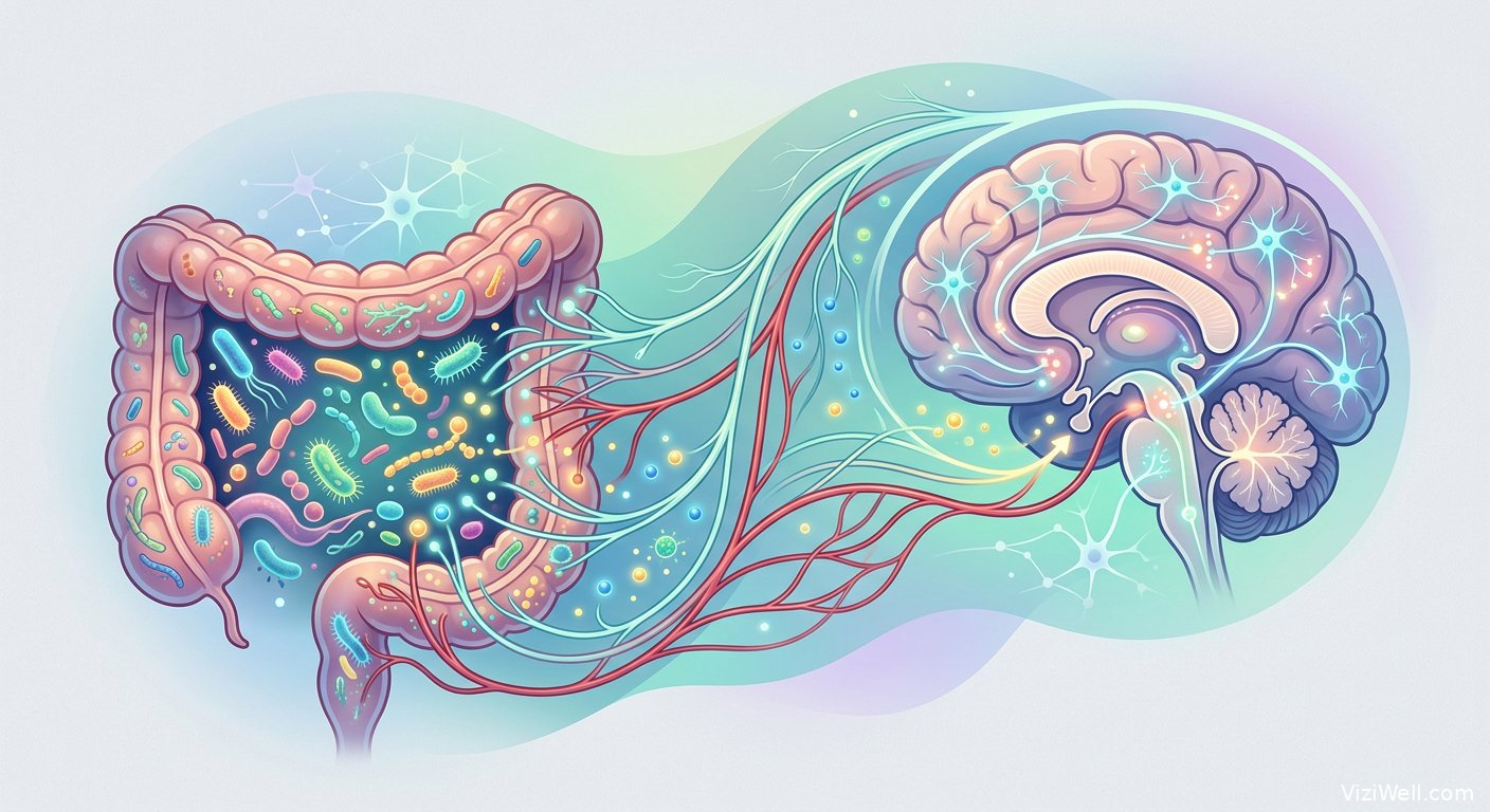 Illustration article : Microbiote intestinal et santé mentale : revue des liens avec les troubles de l'humeur