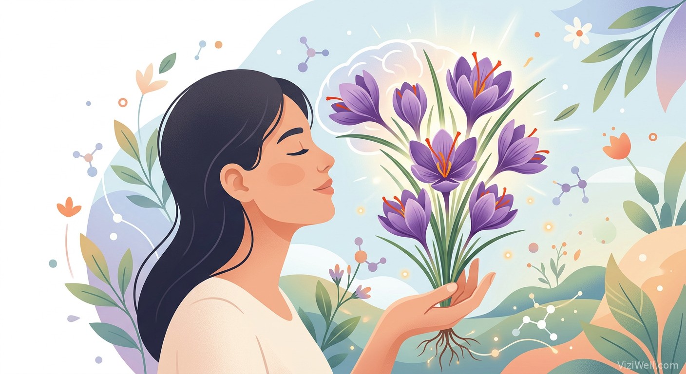 Illustration article : Safran et dépression : un antidépresseur naturel validé par la science en 2024